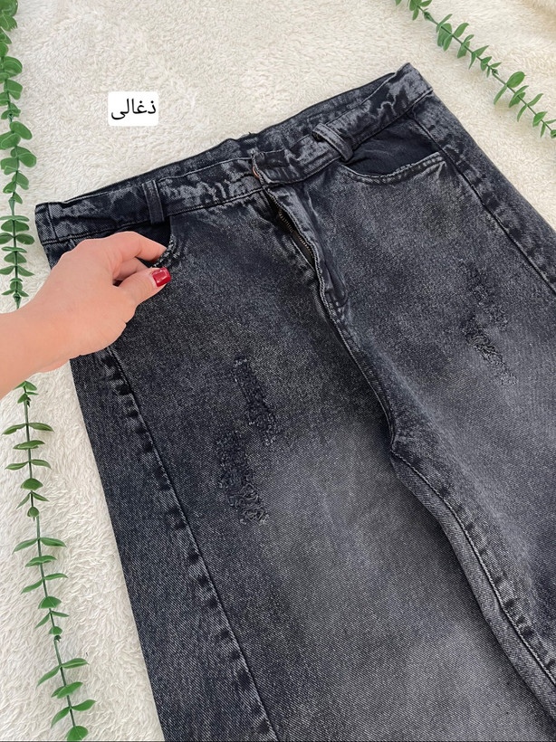 شلوار جین شافل واید لیرادا جنس جین ترک دارای سایز بندی