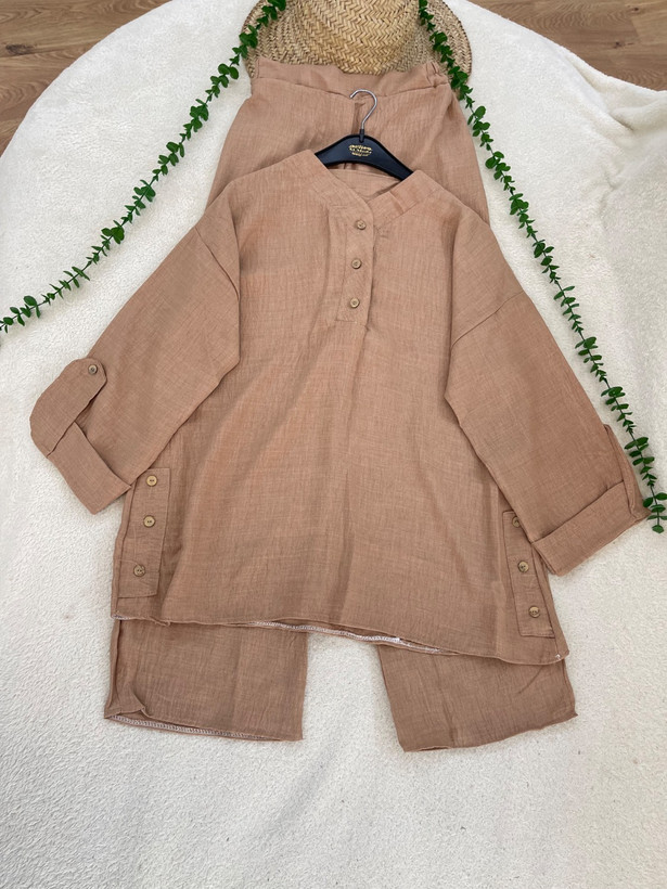 ست تونیک شلوار سلیمه جنس شانتون صوفیا فری سایز ارسال رایگان