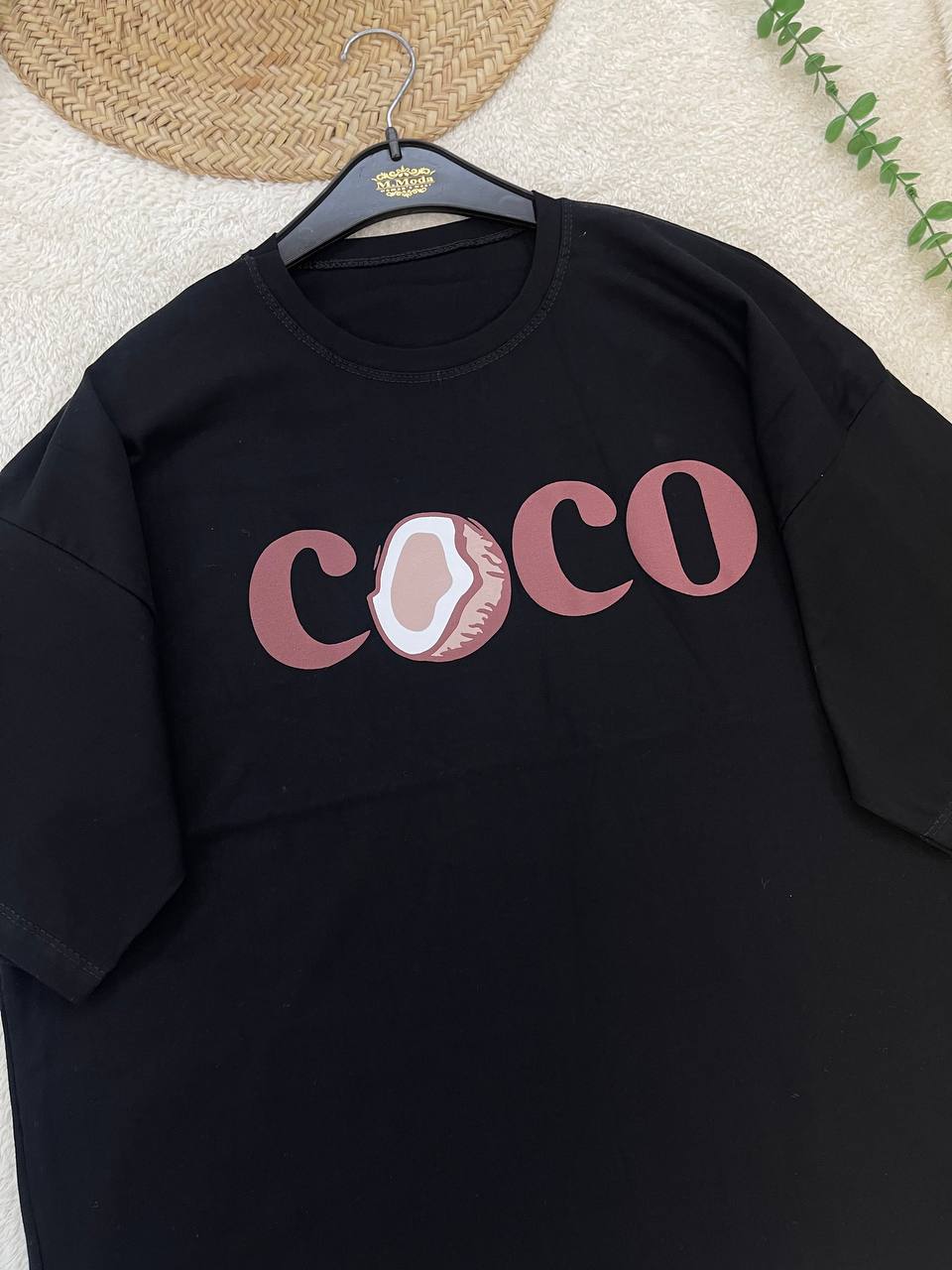 تیشرت باکسی COCO زنانه نخ پنبه گلوبال | فول باکسی فری سایز