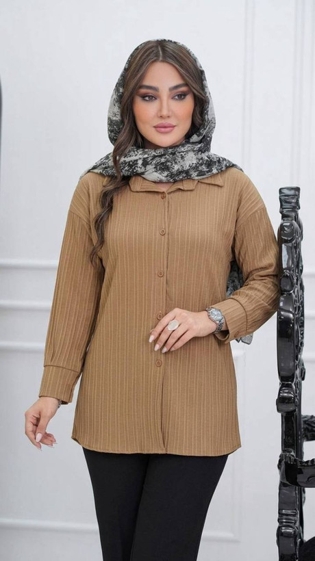 تنخور تونیک مانتویی دیارا زنانه رنگ شتری