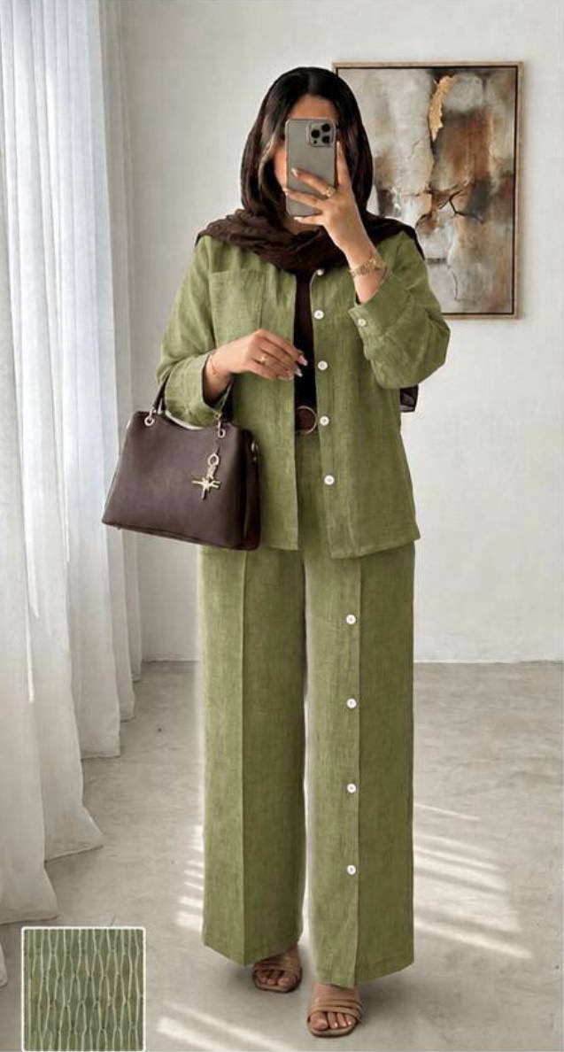ست تونیک شلوار زنانه سالسا سبز تنخور