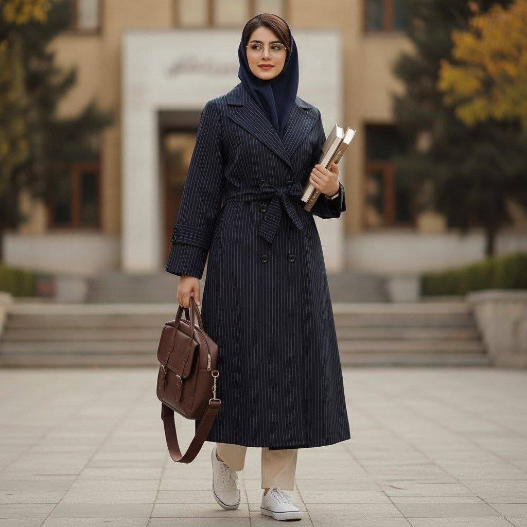 مانتو دانشجویی دیپلمات مشکی زنانه